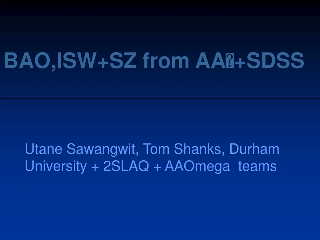 bao isw sz from aa sdss