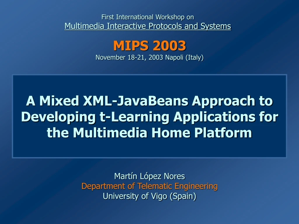 first international workshop on multimedia