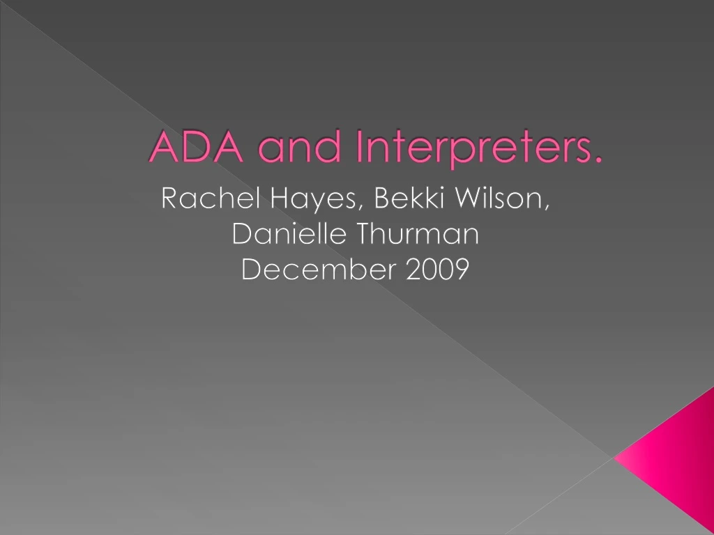 ada and interpreters