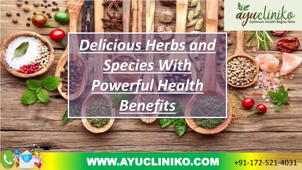 delicious herbs and species with powerful health