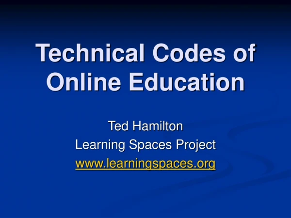 Technical Codes of Online Education