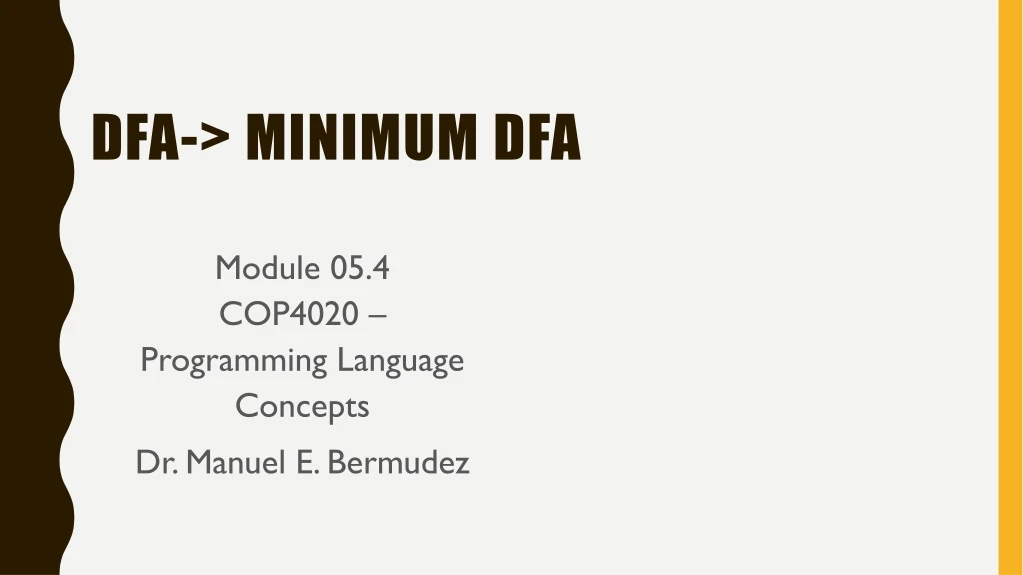 dfa minimum dfa