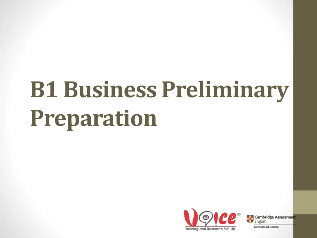 b1 business preliminary preparation