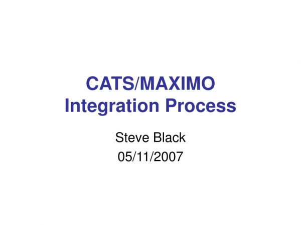 CATS/MAXIMO Integration Process