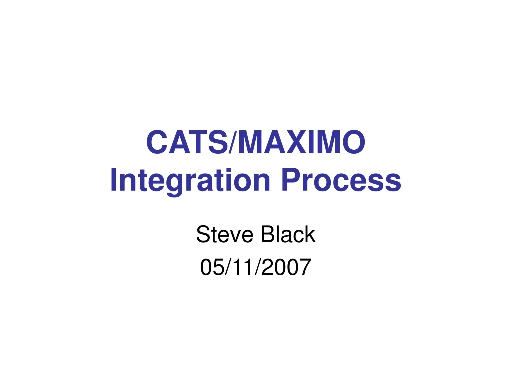 cats maximo integration process
