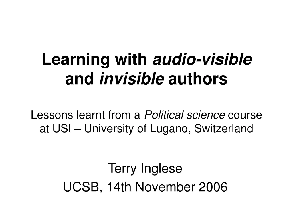 terry inglese ucsb 14th november 2006