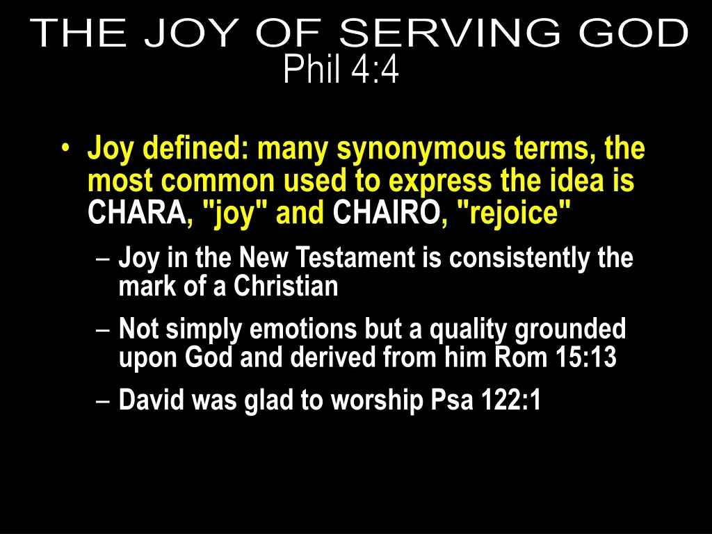 the joy of serving god