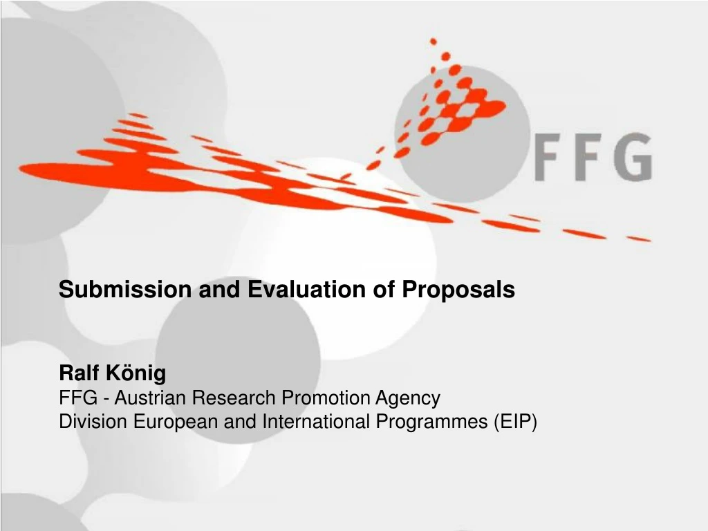 submission and evaluation of proposals ralf