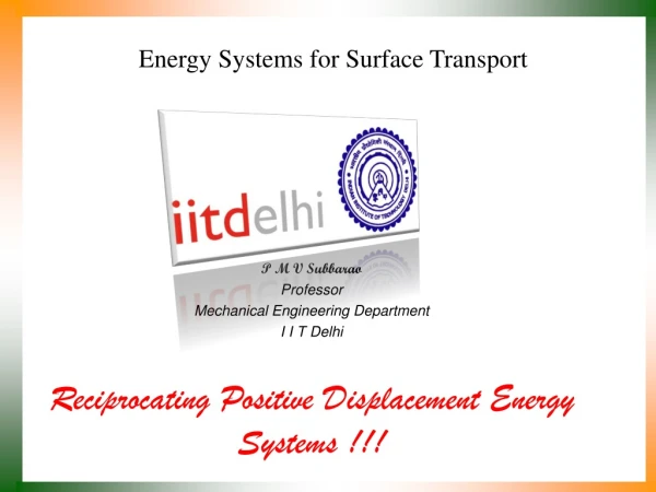 Energy Systems for Surface Transport