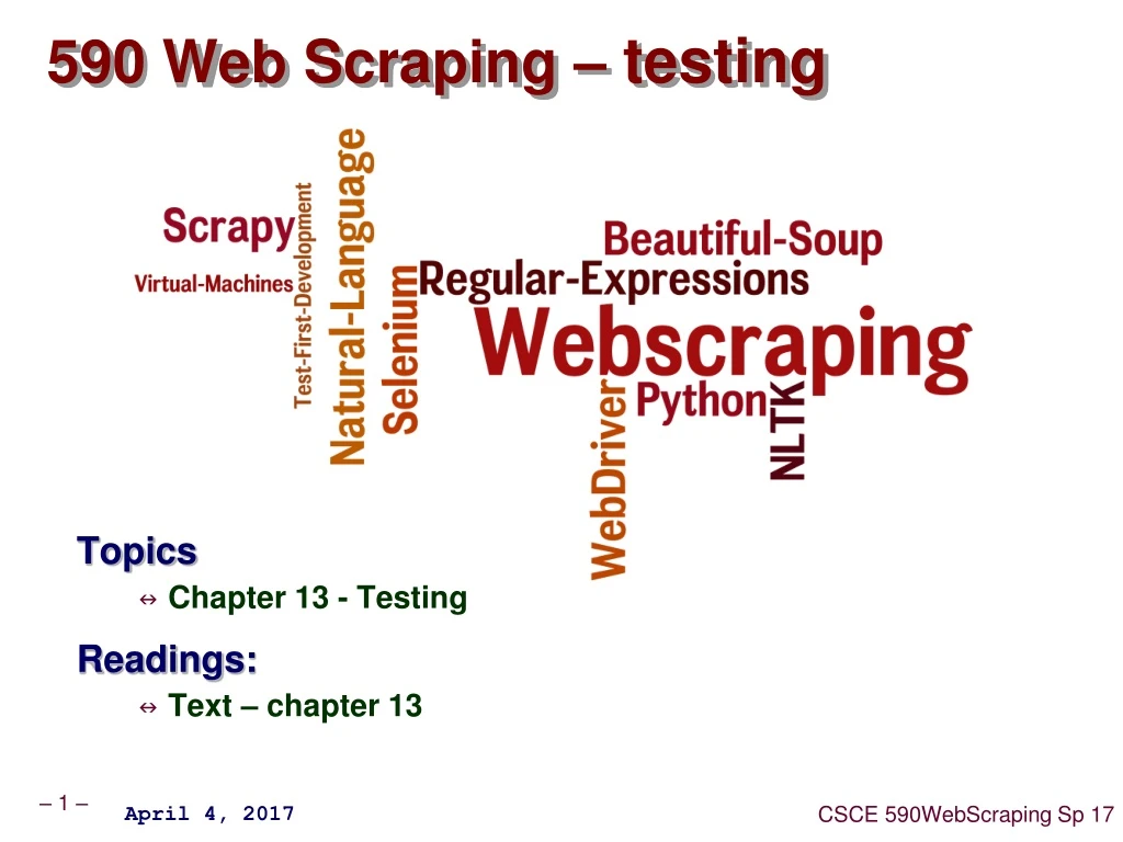 590 web scraping testing
