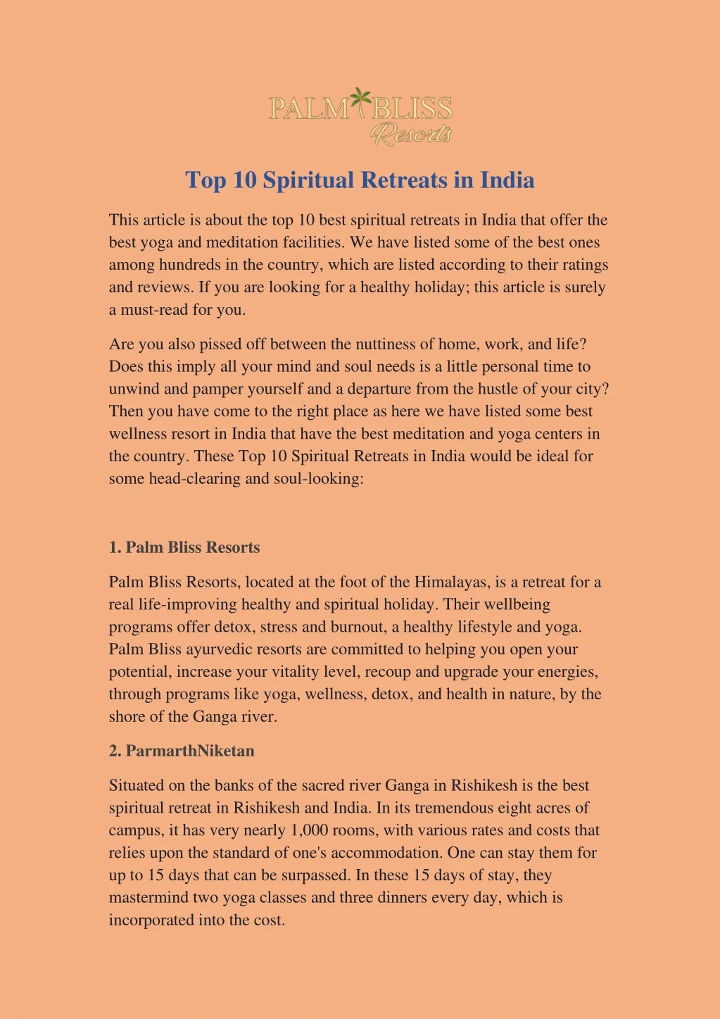 top 10 spiritual retreats in india