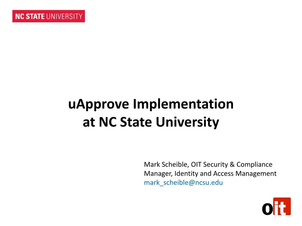 uapprove implementation at nc state university