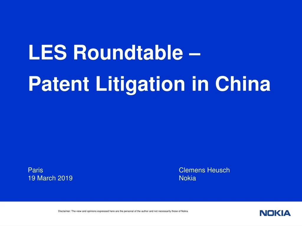 les roundtable patent litigation in china