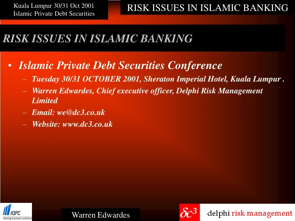 risk issues in islamic banking