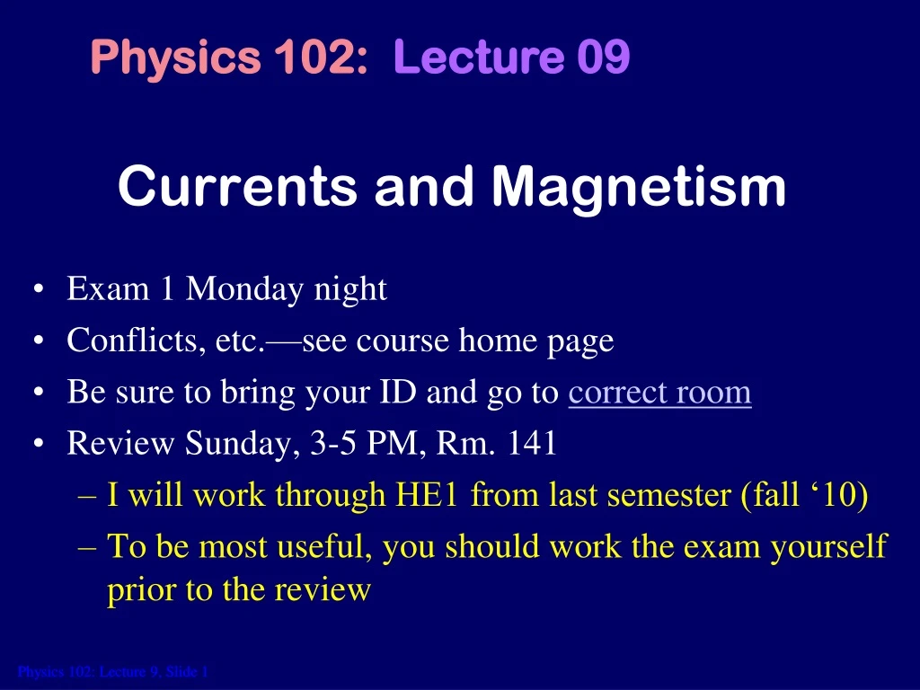 currents and magnetism