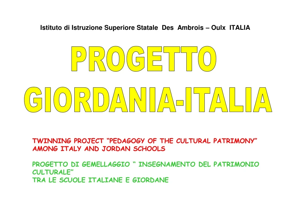 progetto giordania italia