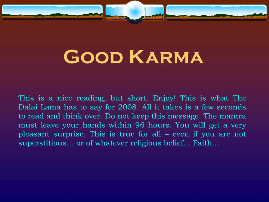 good karma