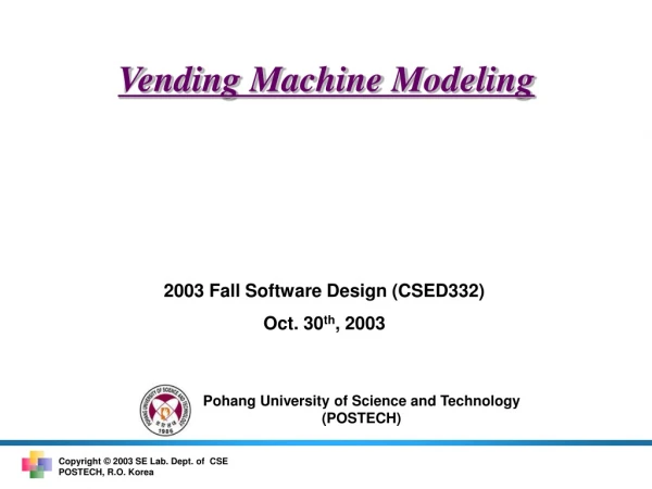 Vending Machine Modeling