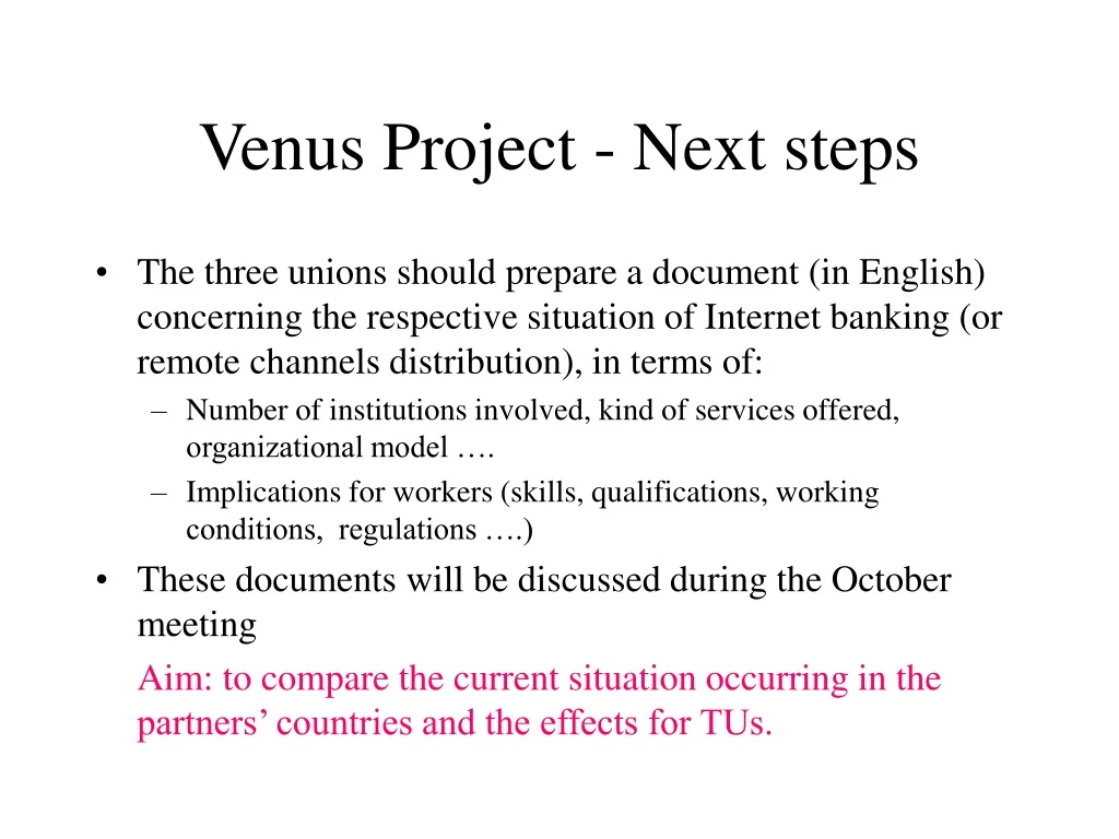 venus project next steps