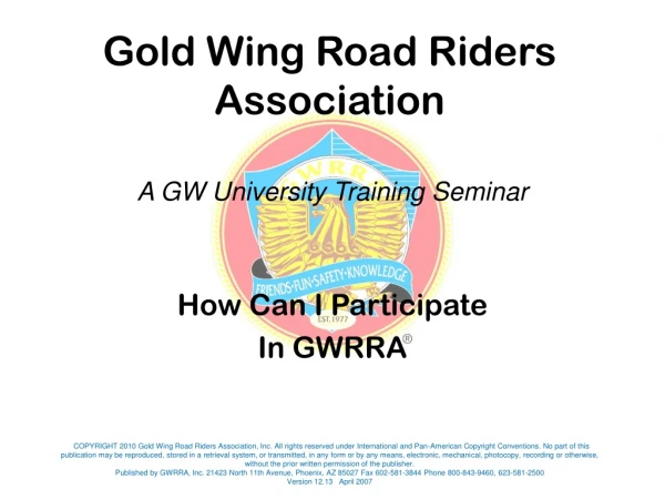 How Can I Participate In GWRRA