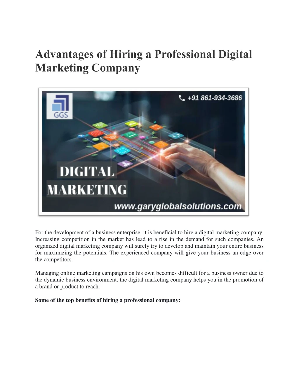 advantages of hiring a professional digital