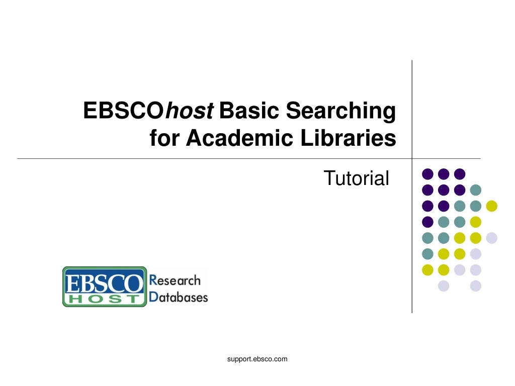 ebsco host basic searching for academic libraries