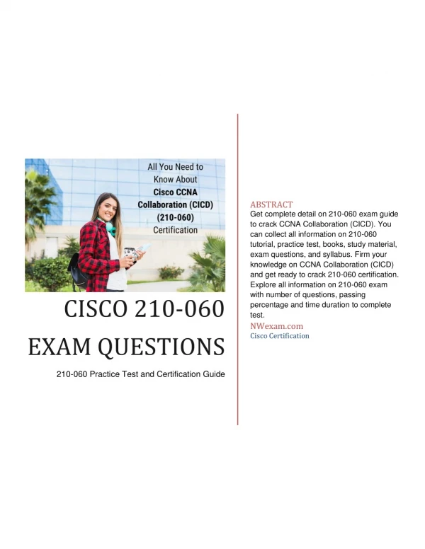 [PDF] Cisco CCNA Collaboration (CICD) (210-060) Exam Questions