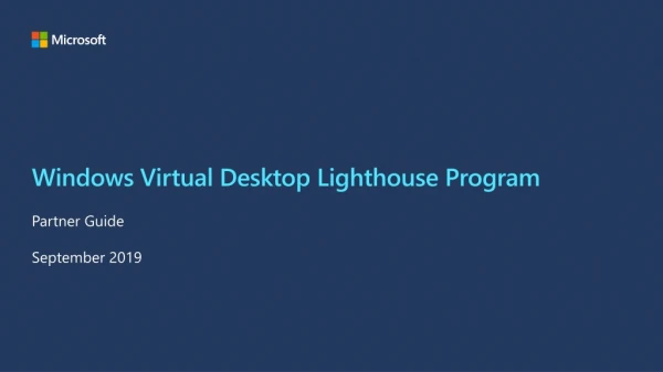 Windows Virtual Desktop Lighthouse Program