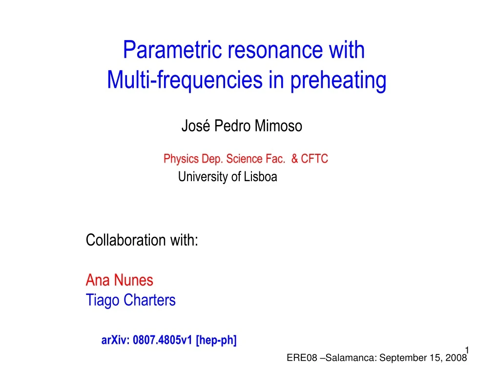 parametric resonance with multi frequencies