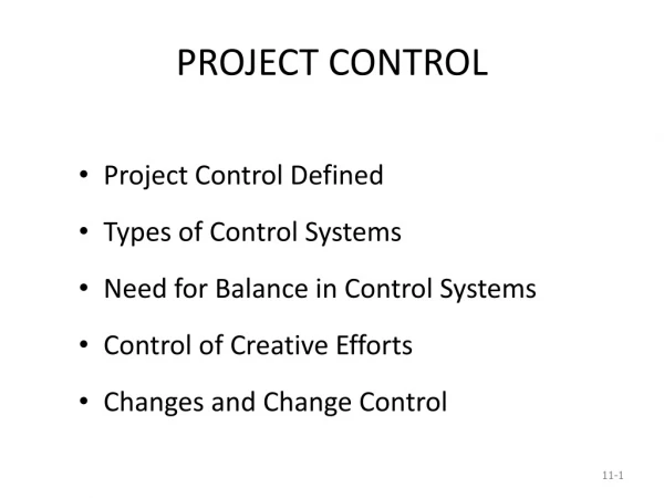 PROJECT CONTROL
