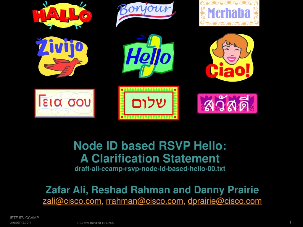 node id based rsvp hello a clarification statement draft ali ccamp rsvp node id based hello 00 txt