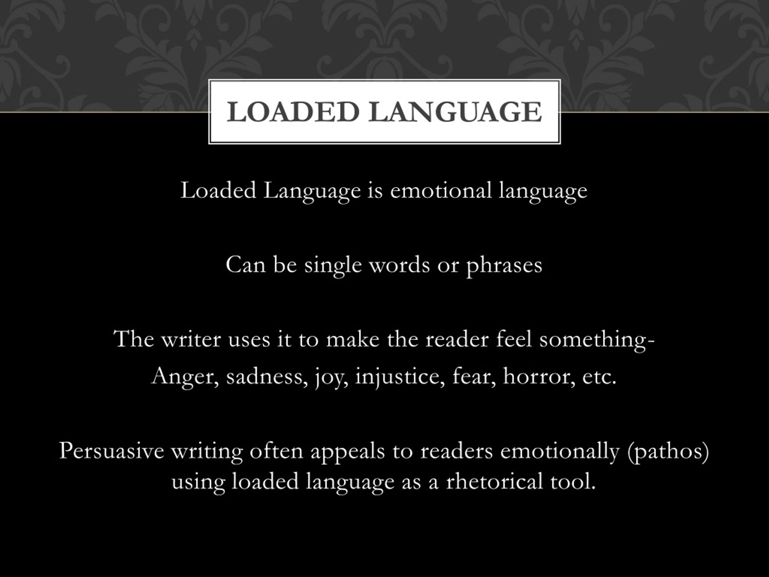 Loaded Language - slide 1