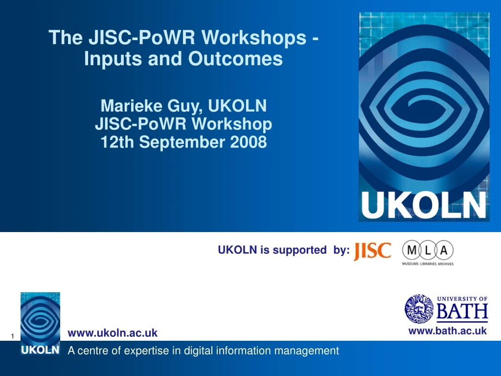 the jisc powr workshops inputs and outcomes