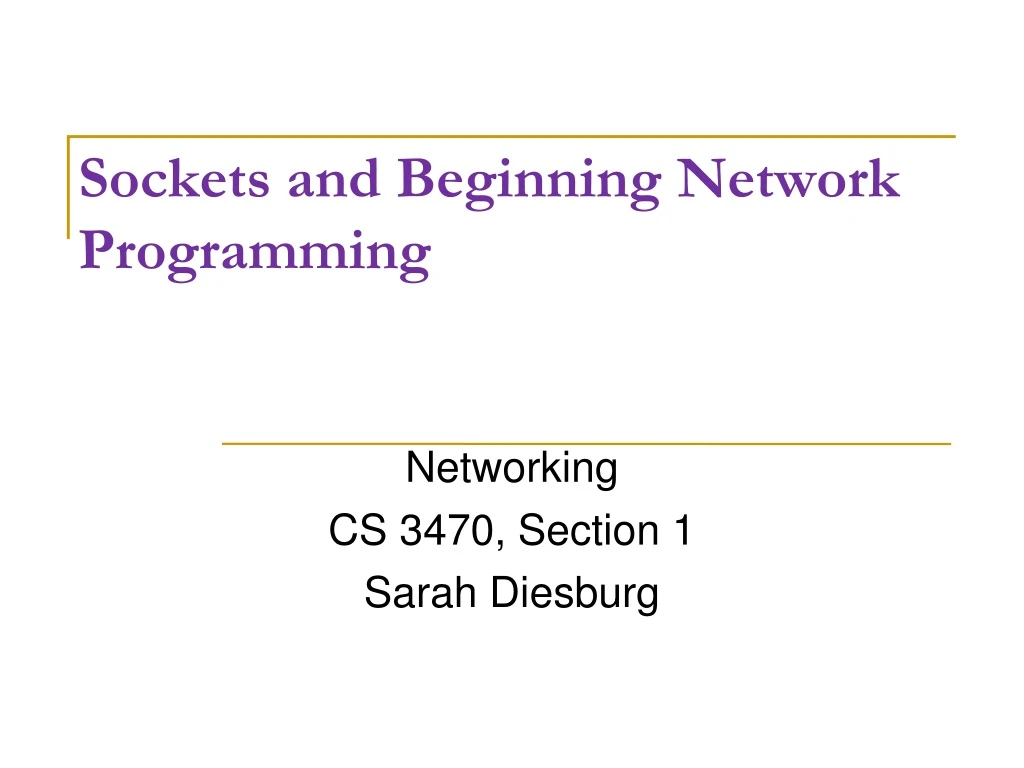 sockets and beginning network programming