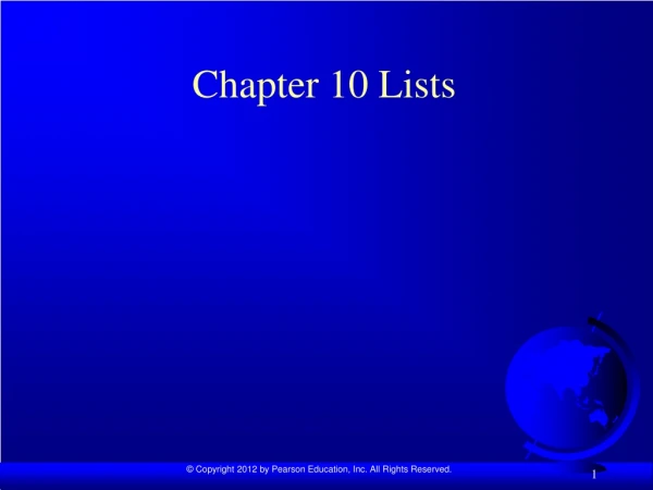 Chapter 10 Lists