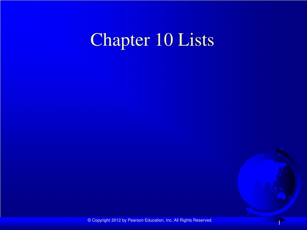 chapter 10 lists
