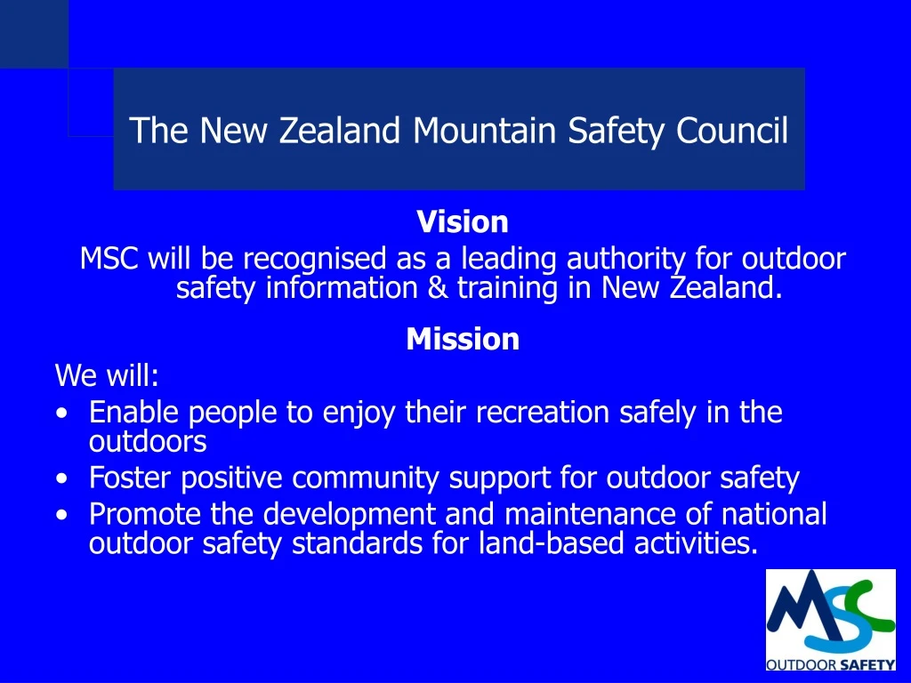 the new zealand mountain safety council