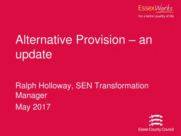 Alternative Provision – an update