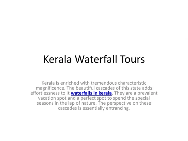 Kerala Waterfall Tours