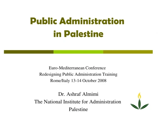 Public Administration in Palestine