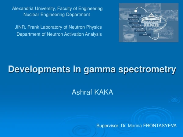 Developments in gamma spectrometry