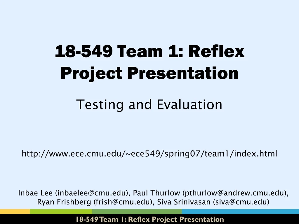 18 549 team 1 reflex project presentation