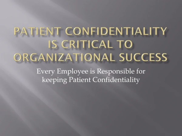patient confidentiality