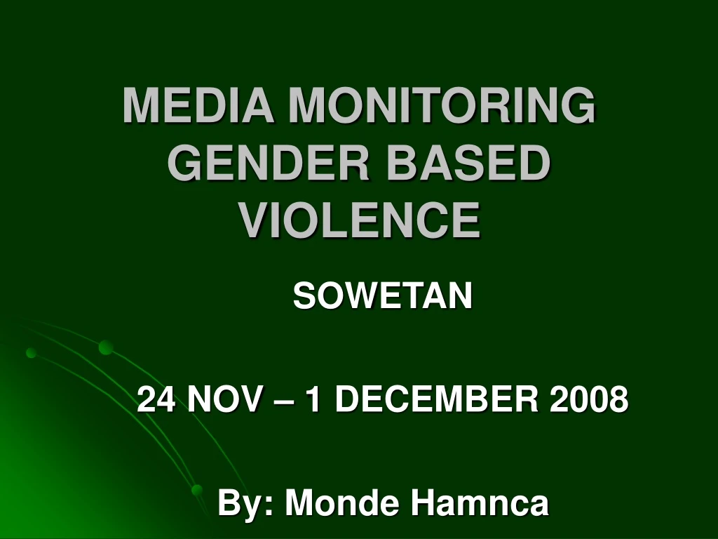 media monitoring gender based violence