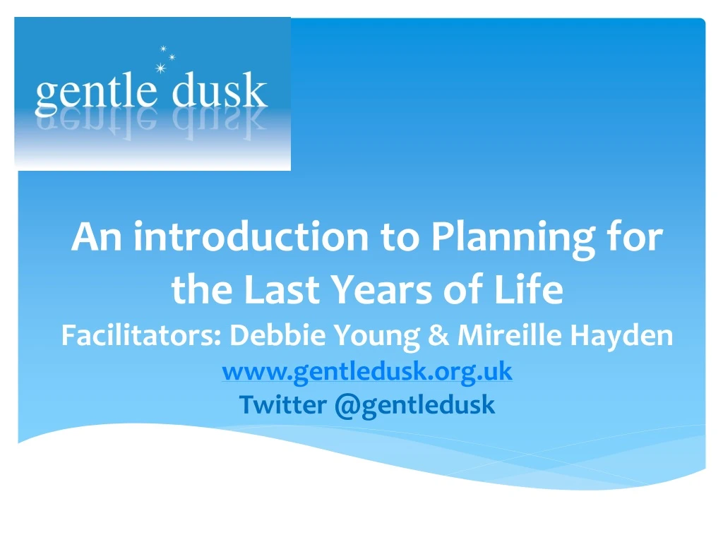 an introduction to planning for the last years