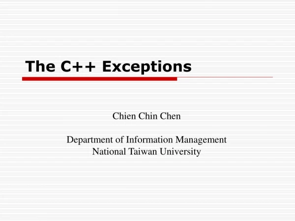 The C++ Exceptions