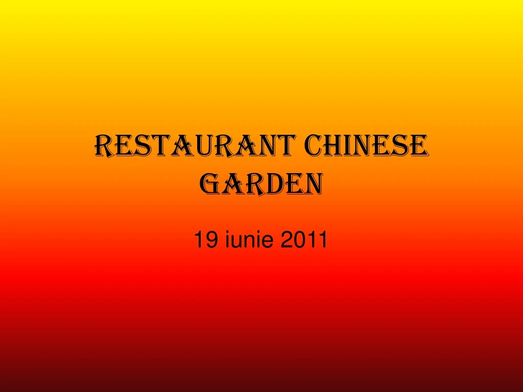 restaurant chinese garden