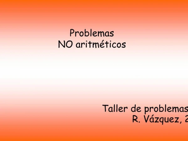 Problemas NO aritm ticos