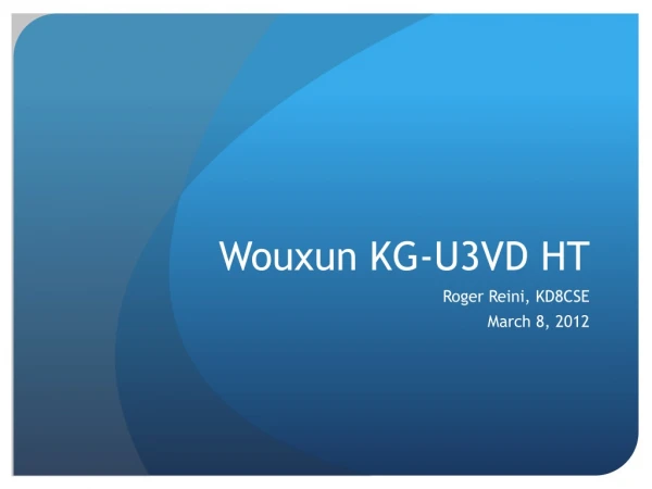 Wouxun KG-U3VD HT