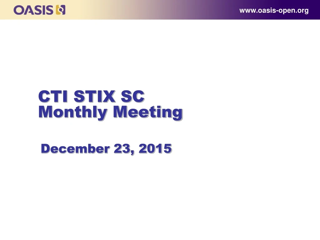 cti stix sc monthly meeting